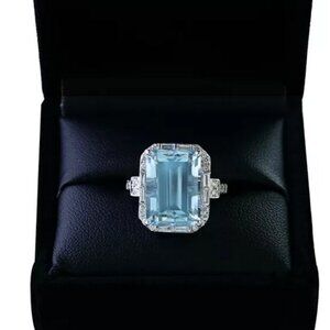 EFFY Aquamarine & Diamond Ring in 14K White Gold